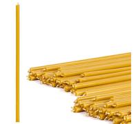 Diveevo Candele di cera d'api, numero 80, 100 pezzi, di alta qualità, lunghezza 18,5 cm, diametro 6,1 mm, durata 60 minuti, colore giallo, 500 g, senza gocce e fumo