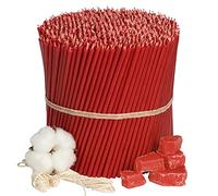 Diveevo Candele di cera d'api per usi religiosi Nr. 140 - 700 pezzi Candele rituali,16 cm, diametro 5,0 mm, durata 30 minuti, colore rosso, 2 kg