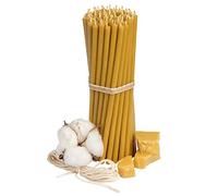 Diveevo Kirchliche - Candele di cera d'api Nr. 140, 50 pezzi, di alta qualità, lunghezza: 16 cm, diametro: 5,0 mm, durata 30 minuti, colore: giallo, 150 g, sottili candele senza gocce e fumo