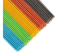 Diveevo Ritualkerzen - Candele di Cera d'api: Giallo, Nero, Rosso, Verde, Blu, 100 Pezzi, Lunghezza 18,5 cm, Diametro 6,1 mm, Durata 60 min; Naturali