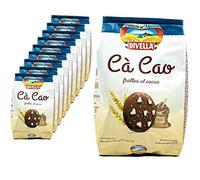 Divella Confezione da 10 Cà Cao frollini al cacao in confezione da 400 g Biscuits Chip Cookies Butter Biscotti con cacao e cristalli di zucchero impreziositi tradizionalmente italiani (dolciumi