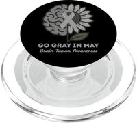Diventa grigio a maggio Girasole per la consapevolezza del tumore al cervello PopSockets PopGrip per MagSafe