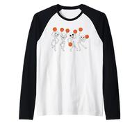 Diventente Halloween Basketball Dancing Skeleton Women Men Maglia con Maniche Raglan