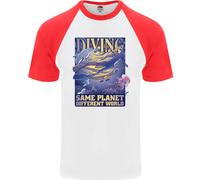 Diver Same Planet Different World Maglietta A Maniche Corte Da Baseball Per Uomo