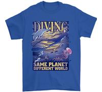 Diver Same Planet Different World Uomo T-Shirt 100% Cotone