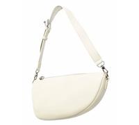Divergent Retail DR11 - Borsa a tracolla da donna in pelle a mezzaluna, gesso, pelle martellata, tracolla regolabile, chiusura con zip, leggera