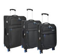 Divergent Retail DR627 - Valigia morbida espandibile con otto ruote, colore: Nero, Nero , Full Set 3 Sizes (S-M-L), Otto ruote leggere