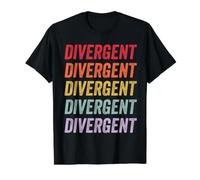 Divergente Maglietta con Stampa Grafica Economica, Uomo, Nero, S