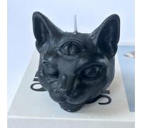 Diverse candele profumate a forma di gatto con tre occhi, che tiene un cuore, con velo, a tema Ognissanti 3# Bianco,2# Bianco,1# Bianco,1#Nero,2# Nero,3# Rosso,3# Verde,2# Rosa,1#BluCera