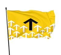 Diverse frecce puntano nella stessa direzione Bandiera da giardino 3x5 FT Bianco e una freccia nera più grande Bandiere da cortile in poliestere Casa Patio Prato Striscione di auguri per interni ed