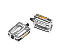 Humpert Pedali Ergotec 658 larghi antiscivolo per bici cargo elettrica argento/grigio riflettori