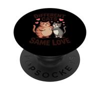 Diversi gatti stesso amore carino felino abbracciare design PopSockets PopGrip Adesivo