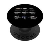 Diversi tipi di delfini specie per gli amanti dell'oceano marino PopSockets PopGrip Adesivo