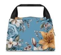 Diversi tipi di fiori borsa per il pranzo per donne uomini borse riutilizzabili pranzo tote bag isolato pranzo grande capacità lunchbox cooler contenitore per il pranzo per il lavoro ufficio picnic