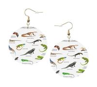 Diversi tipi di lucertola orecchini in pelle alla moda per le donne penzolano 1 paio di orecchini piercing stampati leggeri gioielli regali per donne ragazze