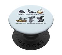 Diversi tipi di razza di piccioni viaggiatori per gli amanti degli uccelli dei piccioni PopSockets PopGrip Adesivo