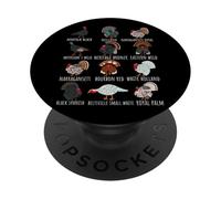 Diversi tipi di razze di uccelli di tacchino per gli amanti del Ringraziamento PopSockets PopGrip Adesivo