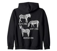 Diversi Tipi di Specie Zebra per Gli Amanti degli Animali Selvatici Felpa con Cappuccio
