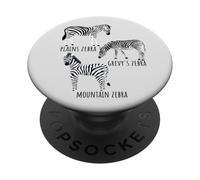 Diversi tipi di specie zebra per gli amanti degli animali selvatici PopSockets PopGrip Adesivo