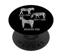 Diversi tipi di specie zebra per gli amanti degli animali selvatici PopSockets PopGrip Adesivo