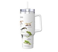 Diversi tipi di stampa lucertola 1,18 once Ice Bully con manico cannuccia tazza isolata sottovuoto - Thermos per bevande calde e fredde
