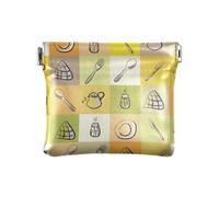 Diversi utensili da cucina in pelle PU piccola moneta impermeabile tasca borsa trucco borsa per donne ragazze, Diversi utensili da cucina, 4.33"(L) x 3.74"(W) x 0.39"(H), classico