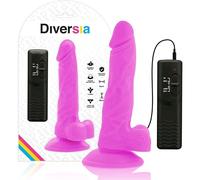 DIVERSIA Dildo Flexible con VIBRACIÓN 18 CM - Lila