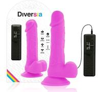 DIVERSIA Dildo Flexible con VIBRACION 20.5 CM - Lila