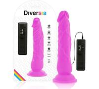 DIVERSIA Dildo Flexible con VIBRACION 21 CM - Lila