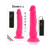DIVERSIA Dildo Flexible con VIBRACION 21 CM - Rosa