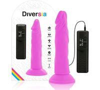 DIVERSIA Dildo Flexible con VIBRACION 23 CM - Lila