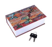 Diversion Book Cassaforte Segreta 2 Chiavi Piccola Cassaforte Nascosta Cassetta di Sicurezza Cassetta di Sicurezza per Dizionario Portatile Cassaforte per Contanti, Gioielli(Butterfly)