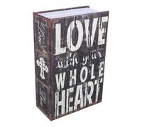 Diversion Book Cassaforte Segreta 2 Chiavi Piccola Cassaforte Nascosta Cassetta di Sicurezza Cassetta di Sicurezza per Dizionario Portatile Cassaforte per Contanti, Gioielli(LOVE)
