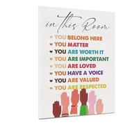 Diversity and Equality Watercolor Art Print - Inspirational Wall Decor Poster for Classroom, Office or Home(Unframed,16x24inch(40x60cm))