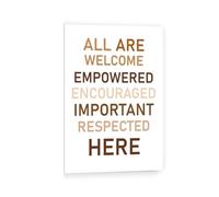 Diversity and Inclusion Classroom Decor, All Are Welcome Inspirational Wall Art, Equality Canvas Poster for School, Teacher Gift(Unframed,16x24inch(40x60cm))