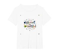 Diverso è Bello: Colorato Diversità Celebrazione Maglietta, Donna Plus-Size, Bianco, 6X