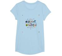 Diverso è Bello: Colorato Diversità Celebrazione Maglietta, Ragazze, Celeste, L