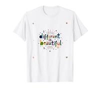 Diverso è Bello: Colorato Diversità Celebrazione Maglietta, Uomo, Bianco, L