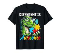 Diverso è Fantastico Dinosauro Puzzle Autismo Consapevolezza Dino Maglietta