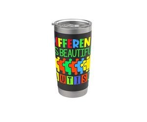 Diverso se bello autismo supporto autistico mamma papà bambini Bicchiere termico in acciaio inox doppia parete