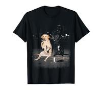 Divertente 2 Cane Labrador Retriever Fumare Bere Birra Meme Maglietta