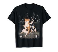 Divertente 2 Fumare Shiba Inu Cani Bere Birra Meme Maglietta