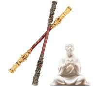 Divertente 2 pezzi Monkey King Staff e supporto Zen per scrivania da gioco, decorazione per scrivania per computer per Black Myth Wukong Alloy Ruyi Golden Cudgel Game Collection, sala giochi(white)
