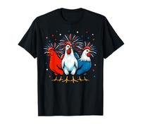 Divertente 4 luglio polli amante USA bandiera pollo patriottico Maglietta