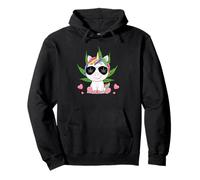 Divertente 420 marijuana cannabis canapa unicorno Felpa con Cappuccio