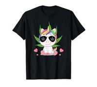 Divertente 420 marijuana cannabis canapa unicorno Maglietta