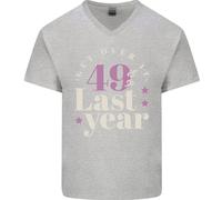Divertente 50th Compleanno 49 Is So Ultimo Anno Uomo Scollo A V Cotone T-Shirt