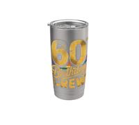 Divertente 60° compleanno Crew 60 anni regali per uomini donne Bicchiere termico in acciaio inox doppia parete