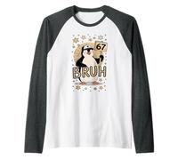 Divertente 67 Bruh Penguin Kindergarten Joke Six Seven Brain Rot Maglia con Maniche Raglan