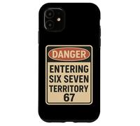 Divertente 67 Segno di pericolo Sei sette meme numero virale gergale giovanile Custodia per iPhone 11